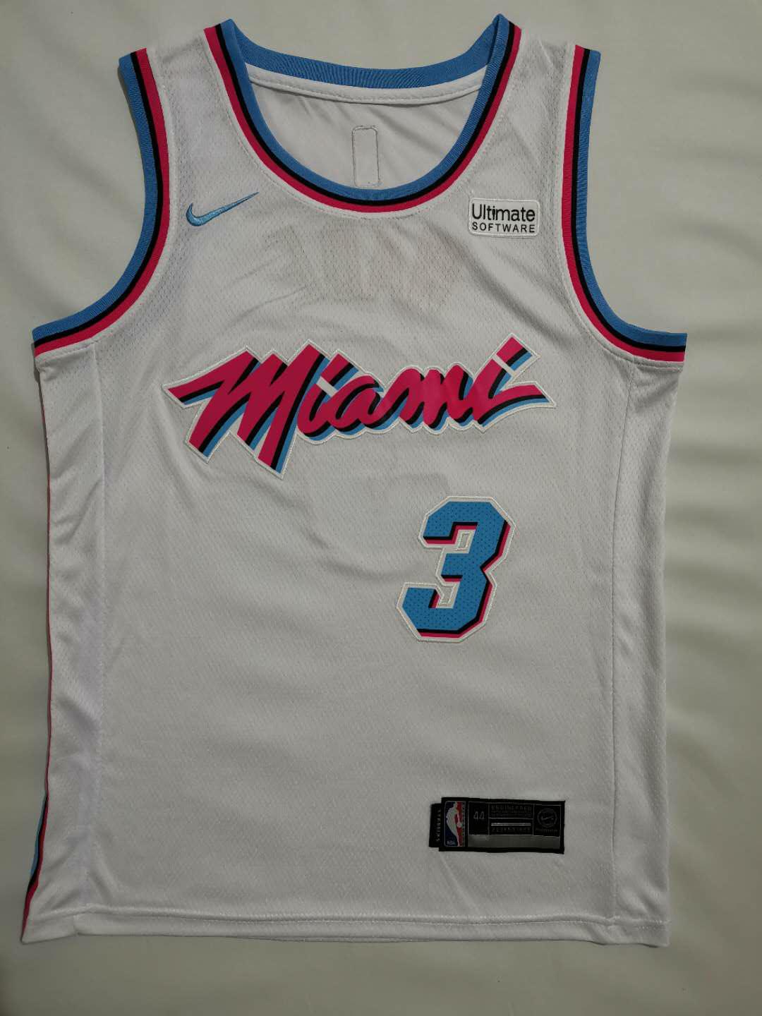 WhiteThe heat No. 3 Wade Jersey men and women Basketball clothes No.22 Butler Jersey City Edition Basketball clothes vest