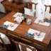 Hiện đại Trung Quốc bức tranh mực sen bông vải bàn placemat mat cách nhiệt pad mat bát đế lót ly hình chữ nhật - Khăn trải bàn khăn trải bàn trang trí Khăn trải bàn