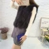 2018 new Haining lông vest fox fox ngắn nữ vest da mỏng một chống mùa giải phóng mặt bằng Faux Fur