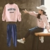 Áo len nữ mùa thu phiên bản Hàn Quốc 2018 mới dành cho trẻ em áo len dài tay phù hợp với hai bộ quần áo trẻ em nước ngoài cho trẻ em - Phù hợp với trẻ em quần ống rộng trẻ em Phù hợp với trẻ em