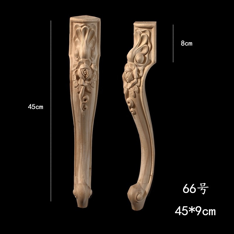66, 45Cm Highsolid wood table leg European style leg furniture Carved feet Tea table feet Side column Column foot Bedside cabinet Side side Plinth