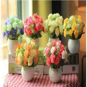 Hoa lụa mới bó hoa giả nhựa trang trí phòng khách cắm hoa nhỏ cắm hoa bình hoa - Vase / Bồn hoa & Kệ