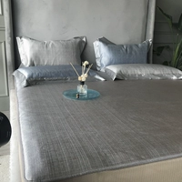 Thảm lụa y tế Han Phường mat ba mảnh 1,8m giường màu rắn máy mùa hè có thể giặt điều hòa mat - Thảm mùa hè chiếu tre giá rẻ