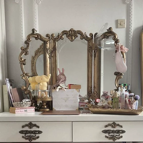 Ретро настольное складное зеркало для спальни, французский ретро стиль, делается под заказ