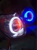 WISP xe điện 1 2 3 thế hệ xe máy tốc độ đèn pha lắp ráp đôi ánh sáng ống kính xenon đèn thiên thần mắt ma quỷ đèn xe wave 110 Đèn HID xe máy