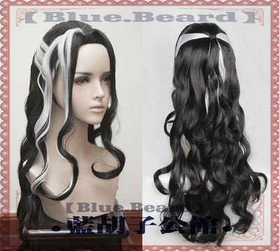 taobao agent [Blue beard] Jiangnan Baijing map cos wig black white dye 80cm curly hair Pan An