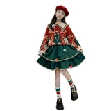 Демисезонный красный атмосферный трикотажный свитер, шлем, костюм принцессы, наряд маленькой принцессы