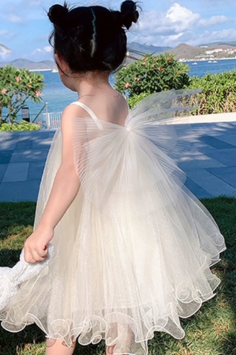 Летнее платье для девочек, пляжный наряд маленькой принцессы для раннего возраста, эффект подтяжки, из фатина, коллекция 2023