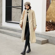 Áo khoác lông cừu chống mùa hạt lông 2019 phiên bản mới của Hàn Quốc có phần lông dài một lớp lông cừu dày - Accentuated eo áo