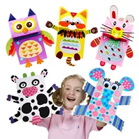 Trẻ em túi giấy tay rối giấy thủ công sản xuất sáng tạo mẫu giáo hướng dẫn tự làm vật liệu gói dán dán đồ chơi cho bé gái