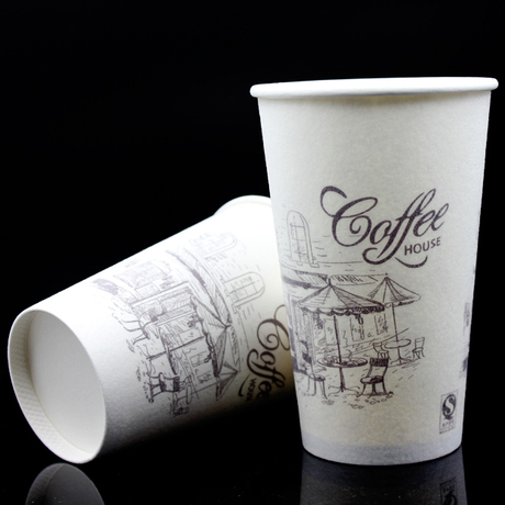 14a/16a一次性发泡杯咖啡纸杯 500只 加厚奶茶杯果汁杯 带盖