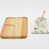 Mi Li Style Đĩa gỗ cao su Khay riêng Khay ăn sáng Khay gỗ rắn Nhà hàng Khay riêng - Tấm khay gỗ decor Tấm