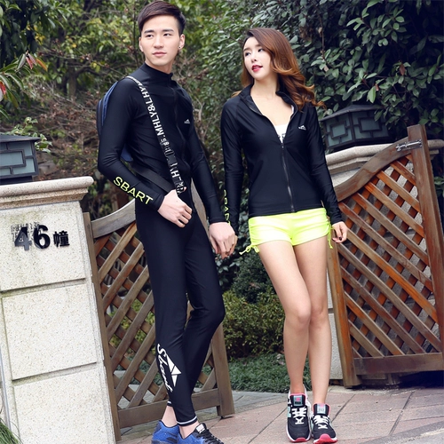 Раздельный лонгслив для влюбленных с молнией, купальник, быстросохнущая одежда, защита от солнца