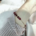 Hiển thị đào trắng. Hoa Kỳ 14 k túi vàng rose red glossy hình học cắt mặt tiger eye bracelet vòng đeo tay