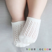 Vớ trẻ em mùa hè mỏng phần sơ sinh nam và nữ baby cotton lưới rỗng vớ trắng 0-1-3 tuổi không trơn trượt - Vớ