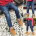 Quần jeans bé trai 2019 xuân hè mới quần trẻ em quần dài trẻ em phiên bản Hàn Quốc của quần lửng ống rộng mùa thu đông - Quần jean quan ao babi Quần jean