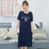 Mặc đồ ngủ miễn phí có thể mặc đồ ngủ bên ngoài váy ngủ với áo lót nữ mùa hè bằng vải cotton ngắn tay phiên bản Hàn Quốc của váy sinh viên tươi