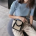 Túi đựng điện thoại di động nữ 2018 mới mini túi đeo vai Messenger túi mùa hè dệt thời trang nữ túi hàn túi đeo chéo canvas Túi điện thoại