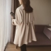 Áo len dài cổ dài phiên bản Hàn Quốc của trang phục thu đông 2018 eo mới buông lơi là áo len đôi nữ mỏng áo dạ form ngắn Accentuated eo áo