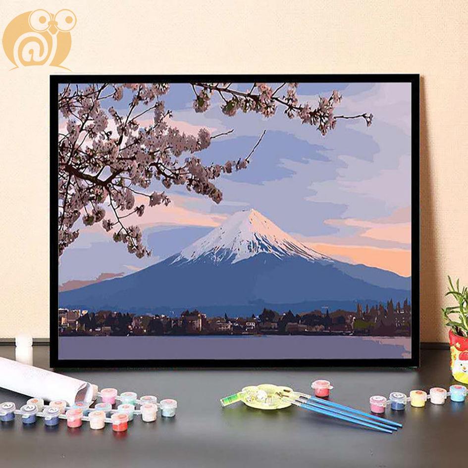 A042 - Mount FujiDigital oil painting diy fill Oil painting customized comic scenery character Color painting manual  Decorative painting