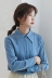 Áo voan nữ chuyên nghiệp Hàn Quốc áo dài tay trắng giản dị nữ 2019 áo sơ mi khí mùa hè hoang dã mới - Áo sơ mi dài tay áo sơ mi kiểu nữ Áo sơ mi dài tay