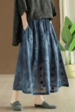 Летняя ретро дизайнерская длинная юбка, эластичная талия, свободный крой, тренд сезона, А-силуэт