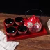 Ấm trà sáng tạo với khay trà hồi môn bộ đồ cưới cưới thay đổi miệng cốc trà quà cưới - Trà sứ