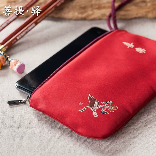 Барсетка без пыли, кошелек, маленькая сумка клатч, бумажник, китайский стиль, с вышивкой