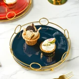 Nordic Light Luxury Ceramic Cake Plate Dessert Dessert Dessert Dornments Disply Shelc