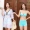 Nhật Bản chia bikini bikini phẳng ba mảnh đặt thép tấm ngực nhỏ thu thập áo bảo thủ áo tắm phụ nữ - Bikinis áo tắm 1 mảnh