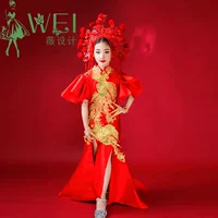 Wei thiết kế cao cấp cho trẻ em ăn mặc catwalk đầm catwalk phong cách Trung Quốc chung kết váy đầm cô gái cho thuê thủy triều - Váy trẻ em váy đầm thu đông cao cấp bé gái
