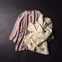 [8.11 sống] g 27 mùa thu màu sắc hoang dã dài tay cổ tròn lỏng áo len Hàn Quốc áo sơ mi nữ c áo gile hàn