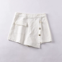 [2 mảnh 4,9 lần] D 30 xuân cao eo Hàn Quốc giả nút quần short mỏng giản dị C quần đùi bò nữ