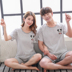 Mùa hè vài bộ đồ ngủ cotton ngắn tay quần short phù hợp với phụ nữ Hàn Quốc đồ ngủ mùa hè phần mỏng nhà thường dịch vụ bộ đồ thể thao nam Cặp đôi