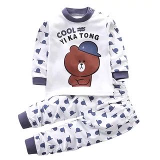 Navy6 Months 7 Baby girl One baby Autumn trousers Autumn clothes suit 0 One 1-2-3 year winter Korean version tide pure cotton clothes virgin boy