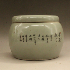 Горшок 清同治粉彩童子下棋图案蛐蛐罐 古玩瓷器 古董摆件 做旧瓷器收藏