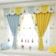 Tùy chỉnh 
            hiện đại Địa Trung Hải phong cách Anh cotton và lanh phòng trẻ em phòng ngủ cửa sổ lồi rèm ngắn phim hoạt hình cậu bé gấu rèm chắn sáng