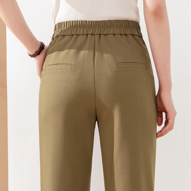 Spring 2022 new collection: High-waisted casual Halon style Hong Kong-style women's pants, 9-inch pants, cigarette tube pants, and elegant straight-leg dress pants Application Scenario