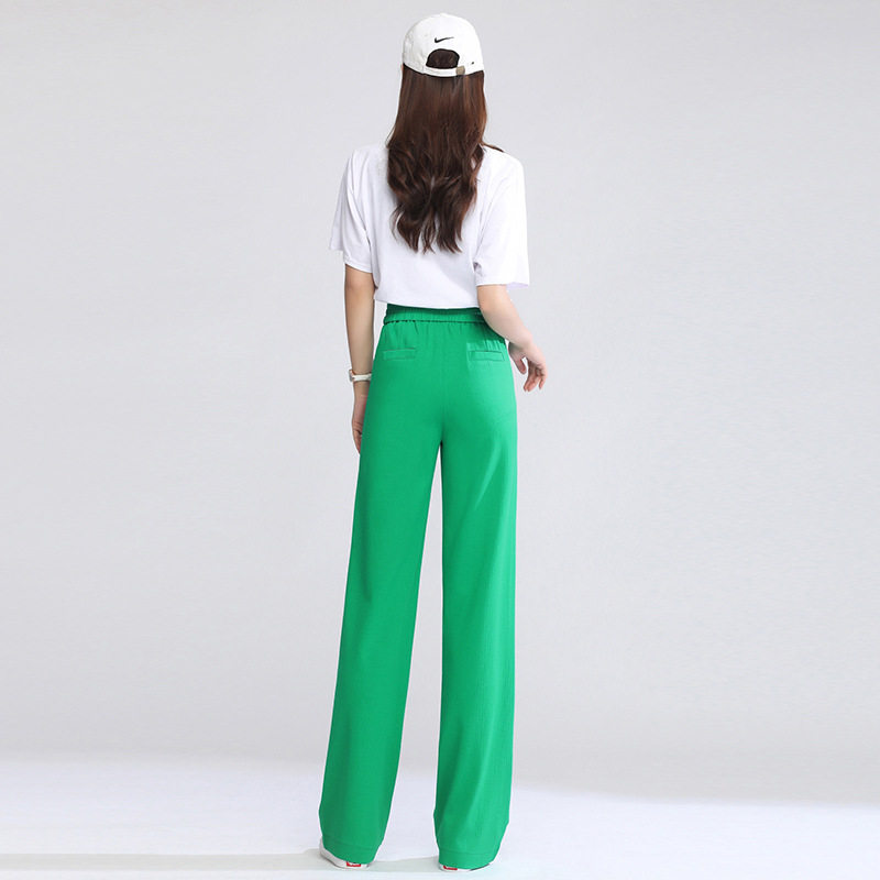 2022 Spring/Summer new trendy women's floor-length pants, fashionable checked wide-leg pants, women's casual and versatile wide-leg straight-leg pants Application Scenario
