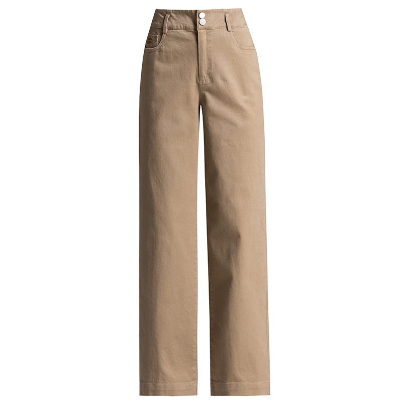 Factory direct sales of spring and summer pure cotton women's pants, wide-leg long pants, high-waisted elastic loose casual pants, wide-leg slimming pants Item Picture