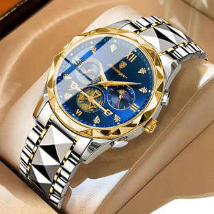 スイスの新しいメンズ腕時計防水発光多機能ファッショナブルなハイエンドビジネスウォッチ男子学生クォーツ時計