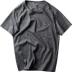 Thủy triều ban đầu thương hiệu màu rắn ngắn tay t-shirt nam cotton đáy áo sơ mi thanh niên mùa hè xu hướng vài vòng cổ t-shirt