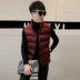 2017 mùa đông Hàn Quốc phiên bản của tự trồng cổ áo nam cotton vest nam ngắn cotton vest nam áo khoác thanh niên vest vai vest áo ba lỗ cotton nam Áo vest cotton