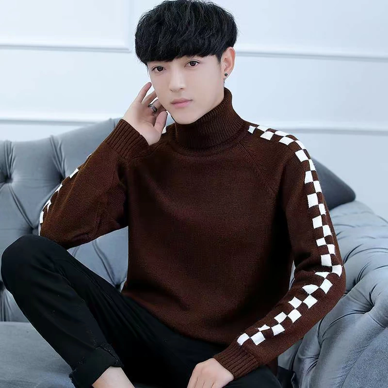 Xuan Yao Nike Thai nam áo len cao cổ Hàn Quốc áo len lỏng mùa thu và mùa đông áo len nam ấm áp - Kéo qua