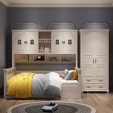 Детский гардероб 帅家儿童衣柜 美式多功能储物柜子卧室家具白色板式两门三门大