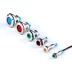 Đèn LED kim loại đèn báo nguồn thép không gỉ đèn tín hiệu 6/8/12/16/19/22MM đỏ và xanh hai màu 12V24V 