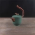 Bộ đồ trà Kung Fu đặt bộ retro nhỏ màu xanh lá cây gồm 2 món quà tặng bộ văn phòng tại nhà đơn giản với món bong bóng khô - Trà sứ bộ ấm pha trà hoa cúc Trà sứ