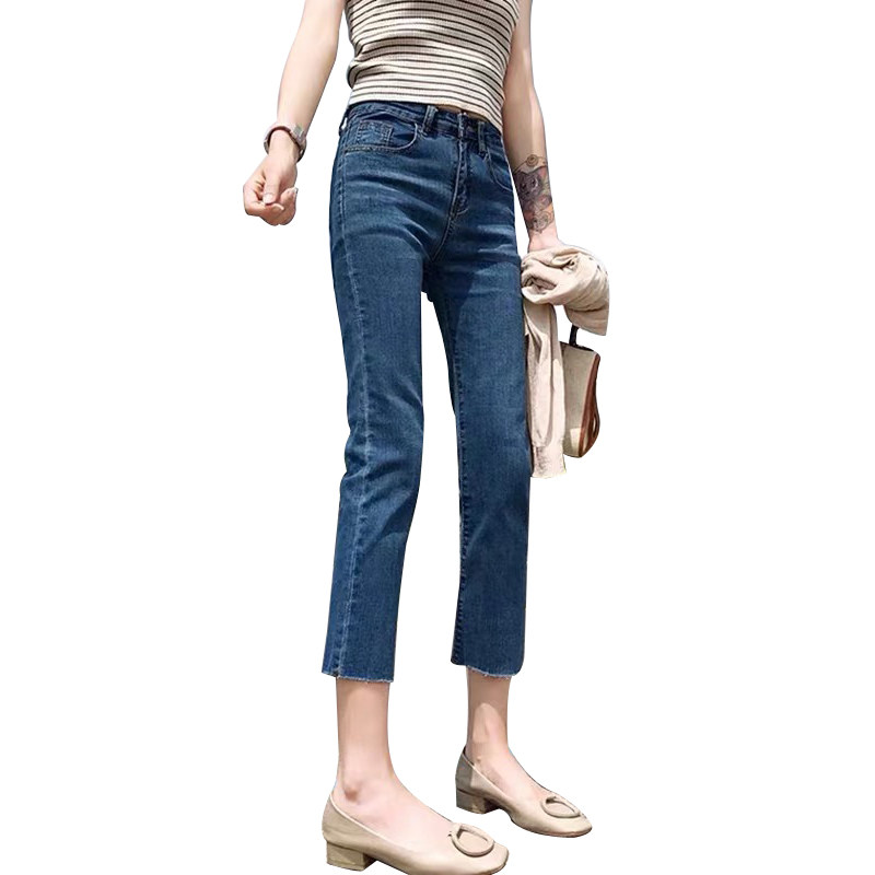 Straight-leg jeans for women in summer 2022, a thin and new style for petite women, eight-nine-inch cigarette tube pants Item Picture