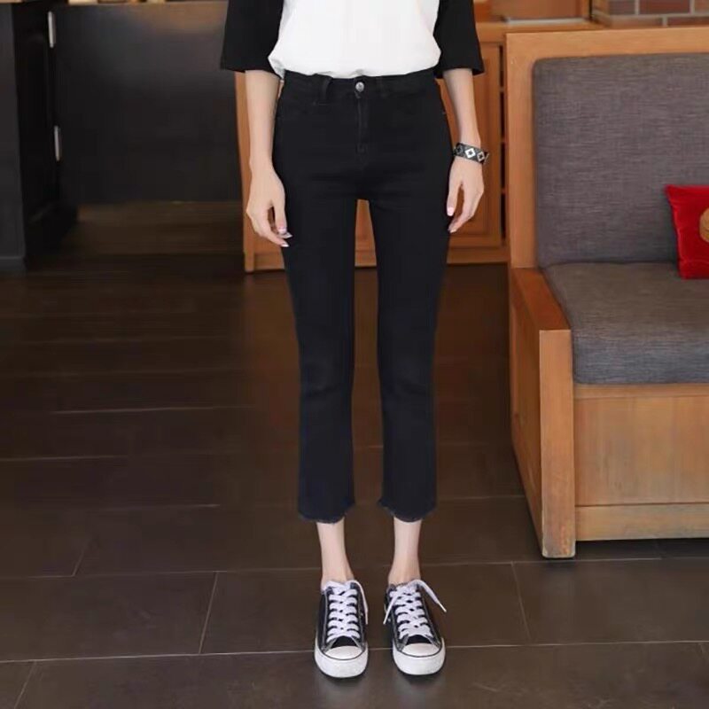 Dark blue straight-leg jeans for women's summer 2022, a new thin style for petite women with an 80% to 90% cigarette tube Item Picture