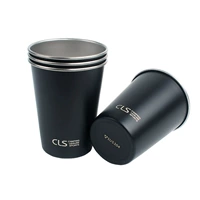 Качественный бокал из нержавеющей стали, складная чайная чашка, тканевый мешок, увеличенная толщина, нержавеющая сталь AISI 304, 350 мл